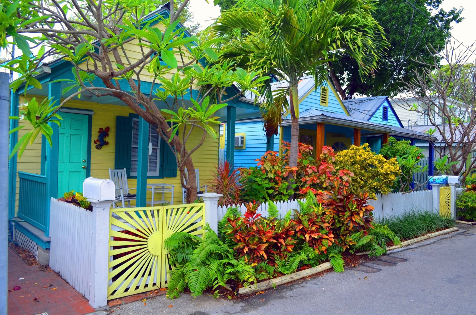 Colorful conch cottages in Key West, Florida